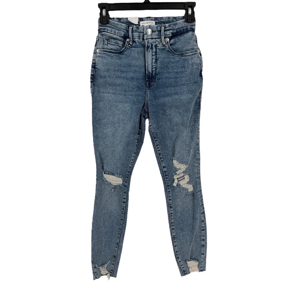 Good American Good Waist Crop jeans blue size 2 26